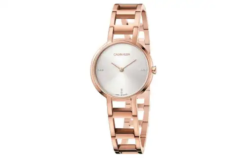 CK/Calvin Klein Wrist Watches Quartz Movement Stainless Steel Strap 32mm Silver Dial Women's Watch 30m Water Resistant