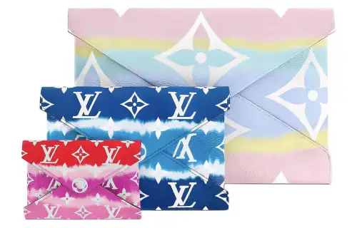 LOUIS VUITTON Pochette Kirigami Lv Escale Pastel/Bleu/Rouge
