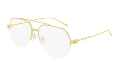 Bottega Veneta Metal Irregular Shape Eyeglass Frames Women's Gold