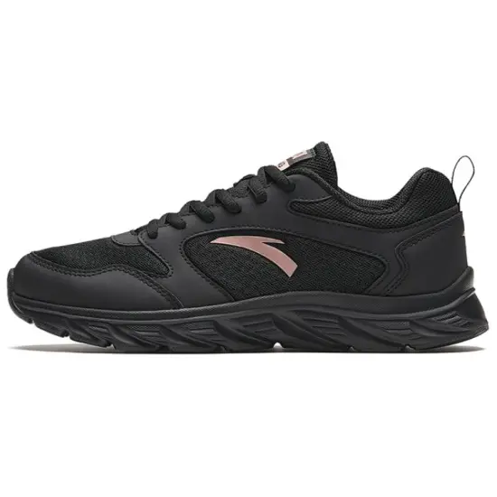 Anta Cushioning Wear-Resistant Low-Top Running Shoes Women's Black Pink