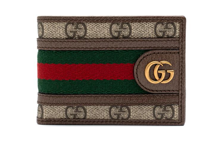 Мужской кошелек Gucci Ophidia Logo (коричнево-бежевый)