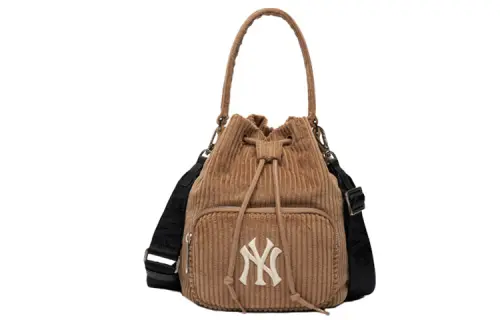 MLB Corduroy Bucket Bag, Handbag, Shoulder Bag, Crossbody Bag Regular Women's Brown