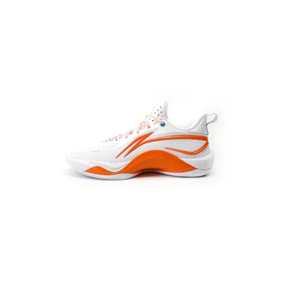 LINING Shining Basketball Shoes Men Low-Top White Orange