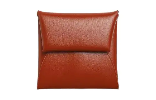 HERMES Bastia Box Calfskin Coin Purse Women's 36 Brique Brick Red