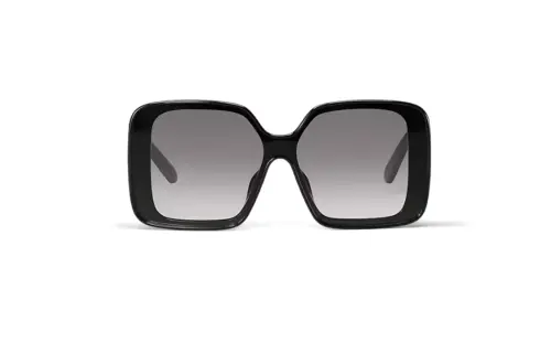 LOUIS VUITTON Acetate Square Sunglasses Women's Black