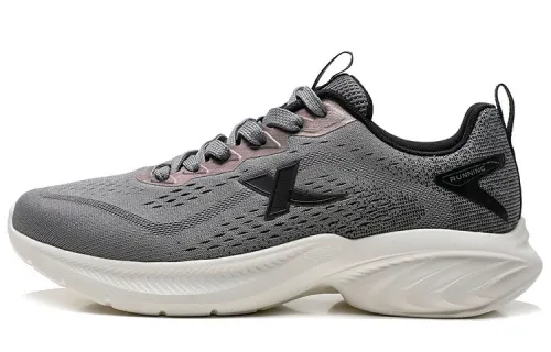 Xtep Hydrogen Cloud Integrated Woven Sports Shoes Mesh Breathable Running Shoes Men's Smoke Gray/Black