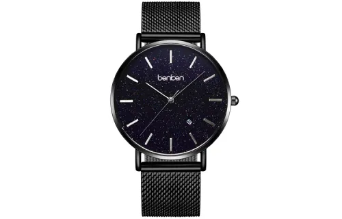 BENKEN Quartz Movement Watch Men's Watches Black Dial Waterproof