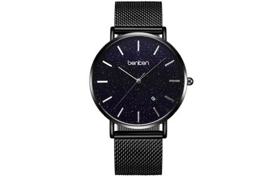 BENKEN Quartz Movement Watch Men's Watches Black Dial Waterproof