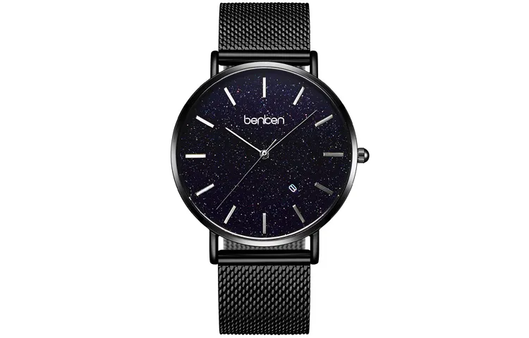 BENKEN Quartz Movement Watch Men's Watches Black Dial Waterproof
