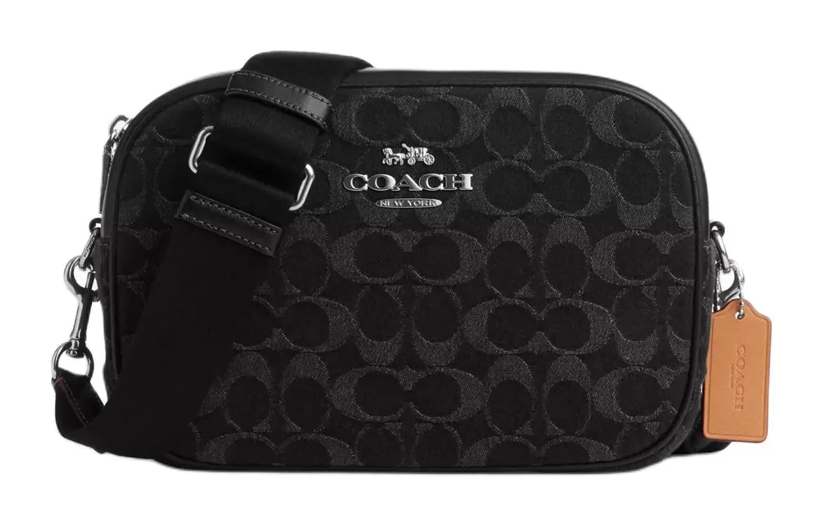 COACH Jamie Denim With Leather Crossbody Bags Medium Women's Black
