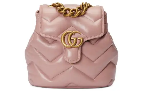 GUCCI GG Marmont Leather Backpack Women's Pink