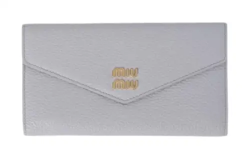 MIU MIU Leather Wallet Large Women's Cornflower