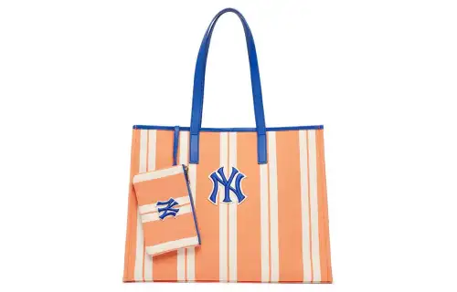 MLB Stripes Canvas Tote Bag, Shopping Bag, Combo Bag, Shoulder Bag Unisex Light Orange