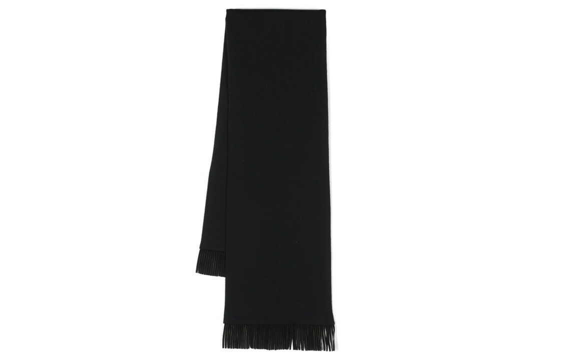Saint Laurent 1980s fringed wool scarf