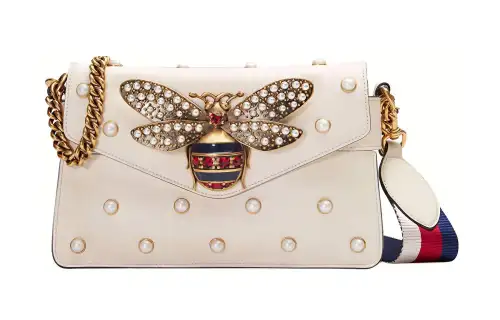 GUCCI Broadway Canvas With Leather Shoulder Bag, Crossbody Bag Regular Women's White