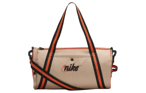 Nike Recycled Polyester Travel Bag Gym Bag Unisex Hemp & Orange & Black