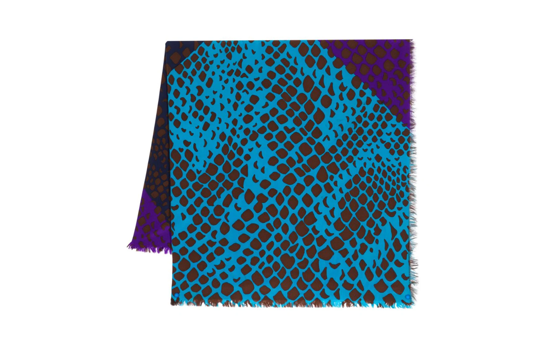 Saint Laurent 1980s snakeskin print silk scarf