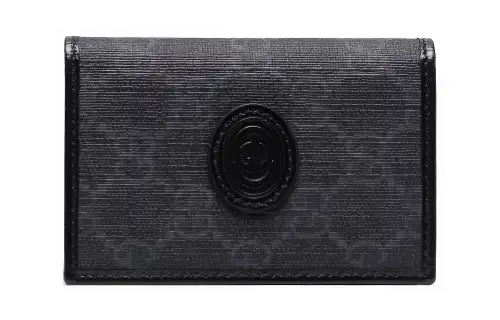 GUCCI Canvas Card Holder, Wallet Men's Black