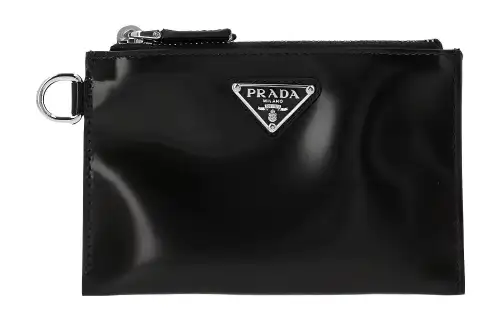 PRADA Cow Leather Clutch Men's Black