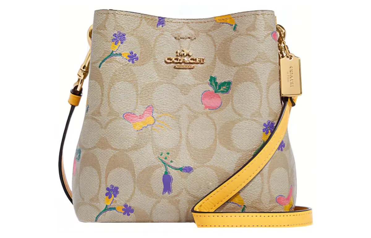 COACH Town Artificial Leather Crossbody Bags Mini Women's Khaki
