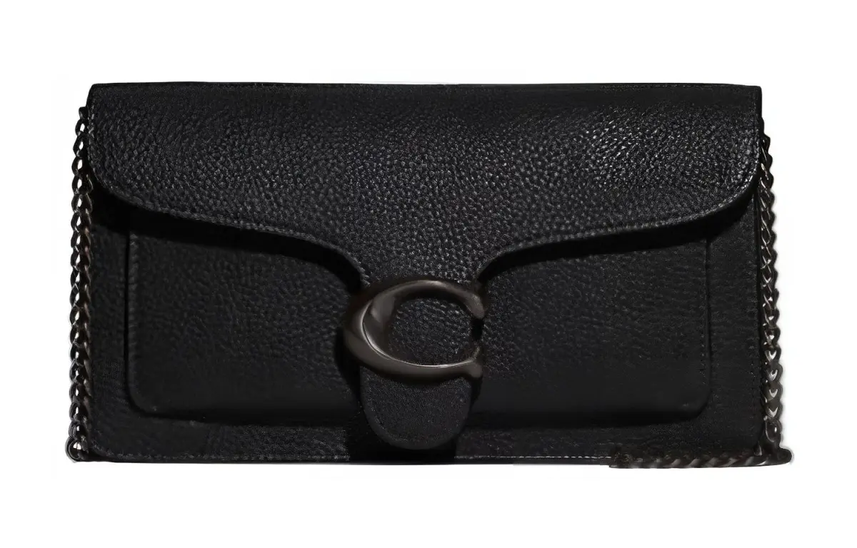 COACH Tabby Pebble Texture Cow Leather Shoulder Bag, Crossbody Bag, Clutch Small Women's Black