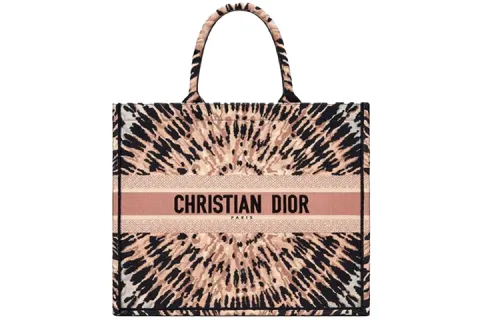 DIOR BookTote Fabric Tote Bag, Shopping Bag, Shoulder Bag, Handbag Large Women's Pink/Black/White