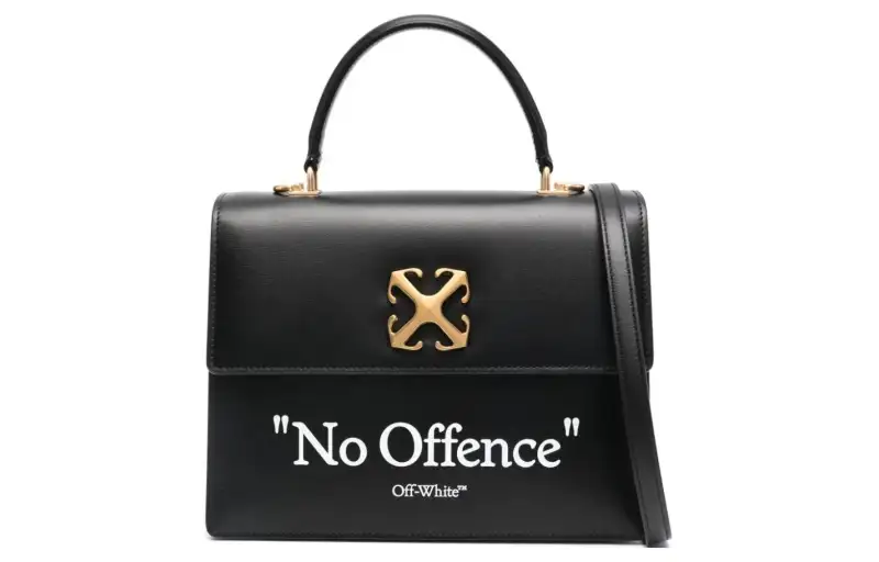 OFF WHITE Calfskin Handbag, Shoulder Bag, Crossbody Bag Women's Black