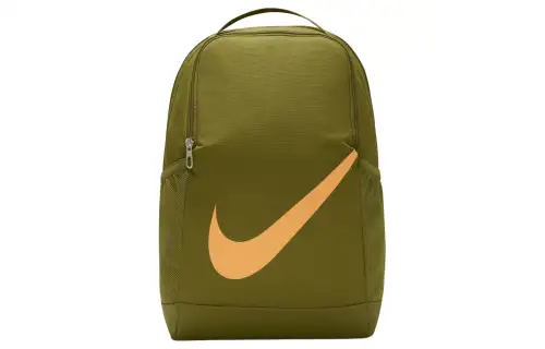 Nike Brasilia Polyester Backpack Unisex Olive & Bright Orange
