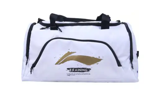Li Ning Polyester Handbag, Crossbody Bag, Backpack, Gym Bag Large Unisex White