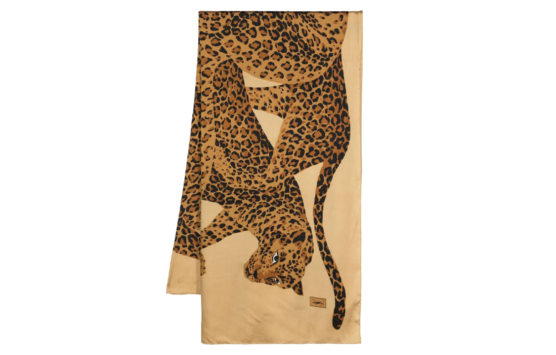 Saint Laurent 1980s tiger-print silk scarf