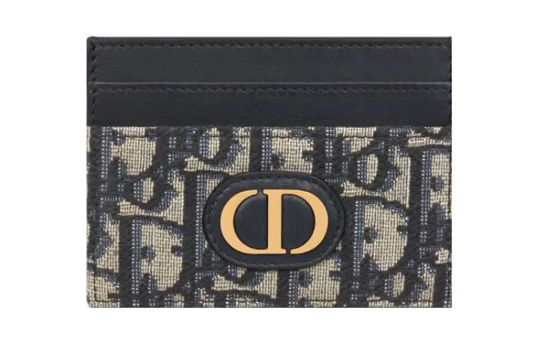 DIOR 30 Montaigne Fabric Card Holder 30 Women's Blue