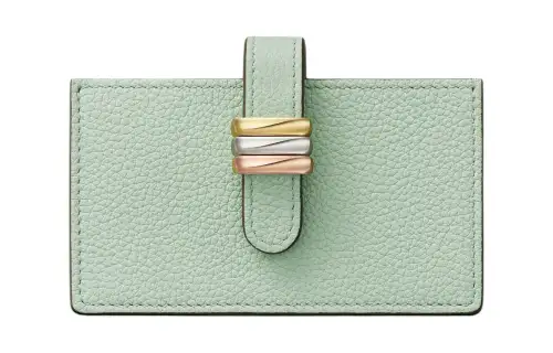 CARTIER Trinity Series Grain Calfskin Card Holder Card Holder Women's Jadeite Color