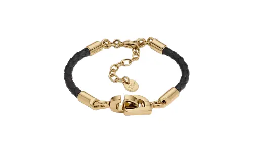 DIOR Cow Leather, Metal Bracelets Women's Black/Gold