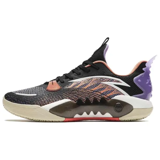 Anta Frenzy 5team Cushioning Wear Resistant Low Top Basketball Shoes Men's Black Purple