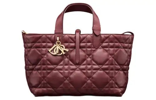 DIOR Toujours Calfskin Native Bag, One Shoulder Handbag Medium Women's Burgundy