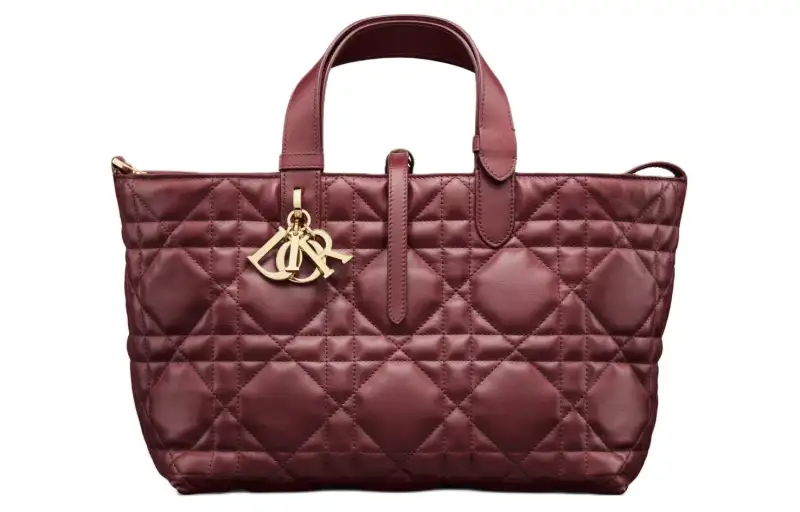 DIOR Toujours Calfskin Native Bag, One Shoulder Handbag Medium Women's Burgundy