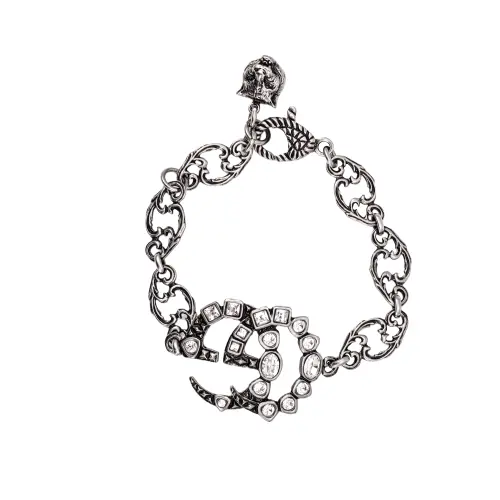 GUCCI Silver Logo Bracelet