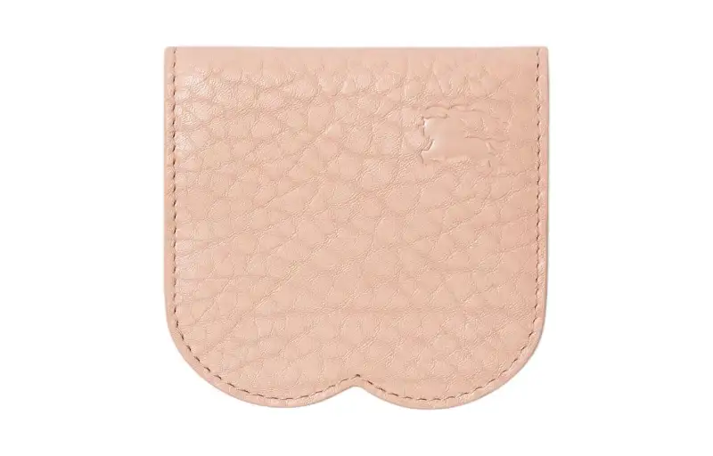 Burberry Grain Calfskin Card Holder Women's Rouge Red