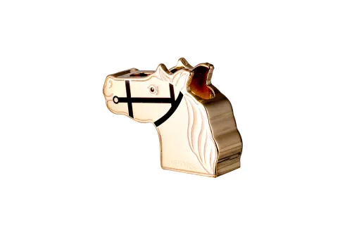 HERMES Accessories Unisex Light Gold/Lacquered Finish Black