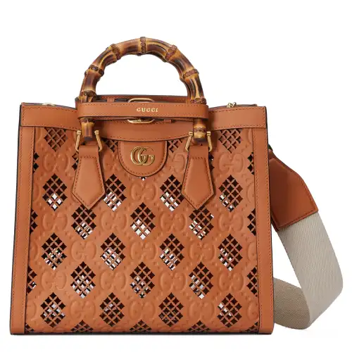 GUCCI Diana Leather Tote Bag, Shopping Bag, Shoulder Bag, Crossbody Bag, Handbag Small Women's Light Brown