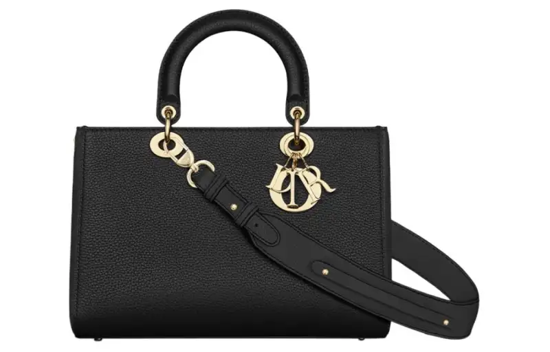 DIOR Lady D Sire My ABCDior Cow Leather Handbag, Shoulder Bag, Crossbody Bag, Handbag Medium Women's Black