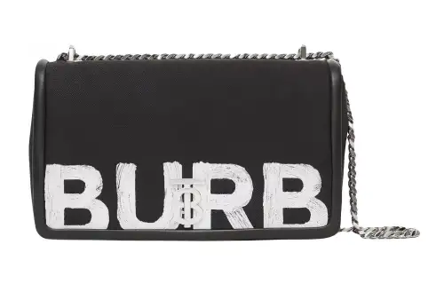 Burberry Cotton With Canvas And Leather Lola Bag, Handbag, Crossbody Bag, Shoulder Bag Women's Black