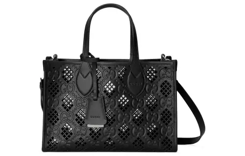GUCCI Ophidia Leather Tote Bag, Shopping Bag, Handbag Small Women's Black