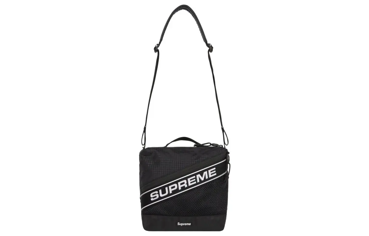 Supreme Waterproof Nylon Crossbody Bag, Shoulder Bag Regular Unisex Black