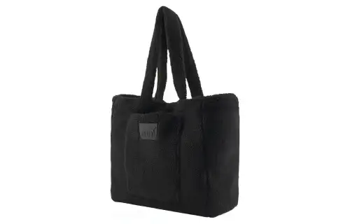 PUMA Plush Fabric Tote Bag, Shopping Bag, Shoulder Bag, Handbag Women's Black