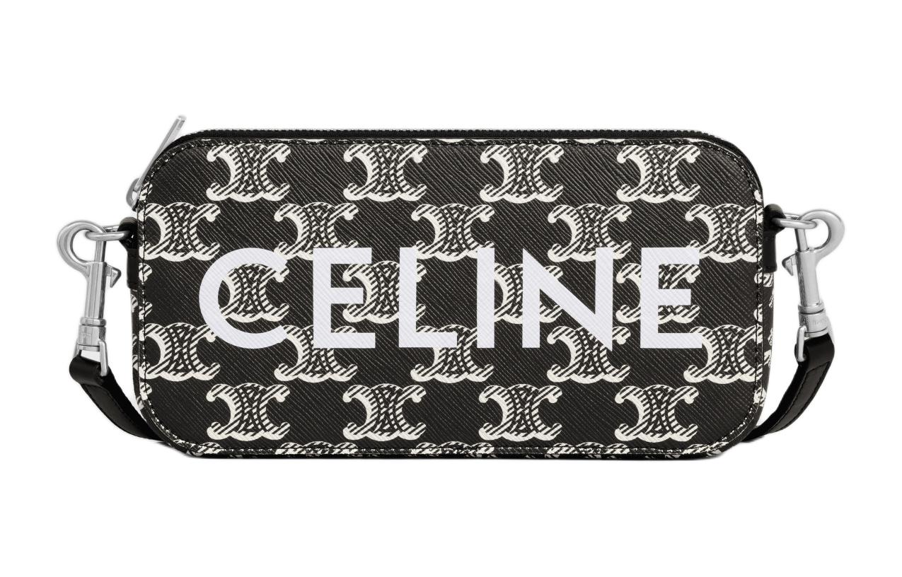Мужская сумка CELINE Triomphe (черно-белая)