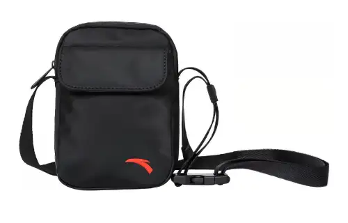 Anta Fabric Shoulder Bag, Crossbody Bag Small Unisex Black