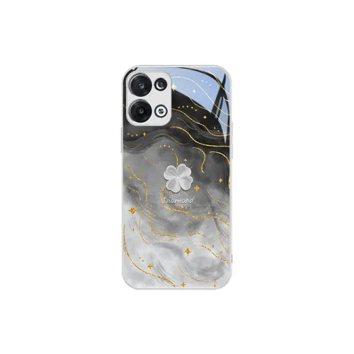 US 10 cents MSMF glass material Gradient gilt four-leaf clover Internet celebrity high-end fashion mobile phone case suitable for OPPORENO11PRO/10PRO/9PRO+/FINDX7/X6/X5/K10/K11 small fresh