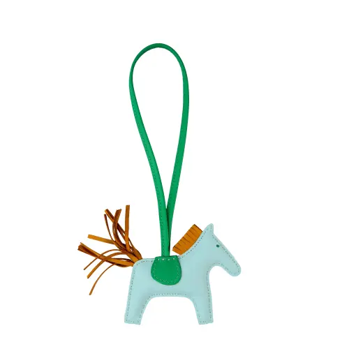 HERMES Sheepskin Charms Unisex Mint Blue