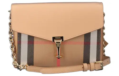 Burberry Leather Small Square Bag Crossbody Bag Shoulder Bag Small Size Women's Camel Multicolor
